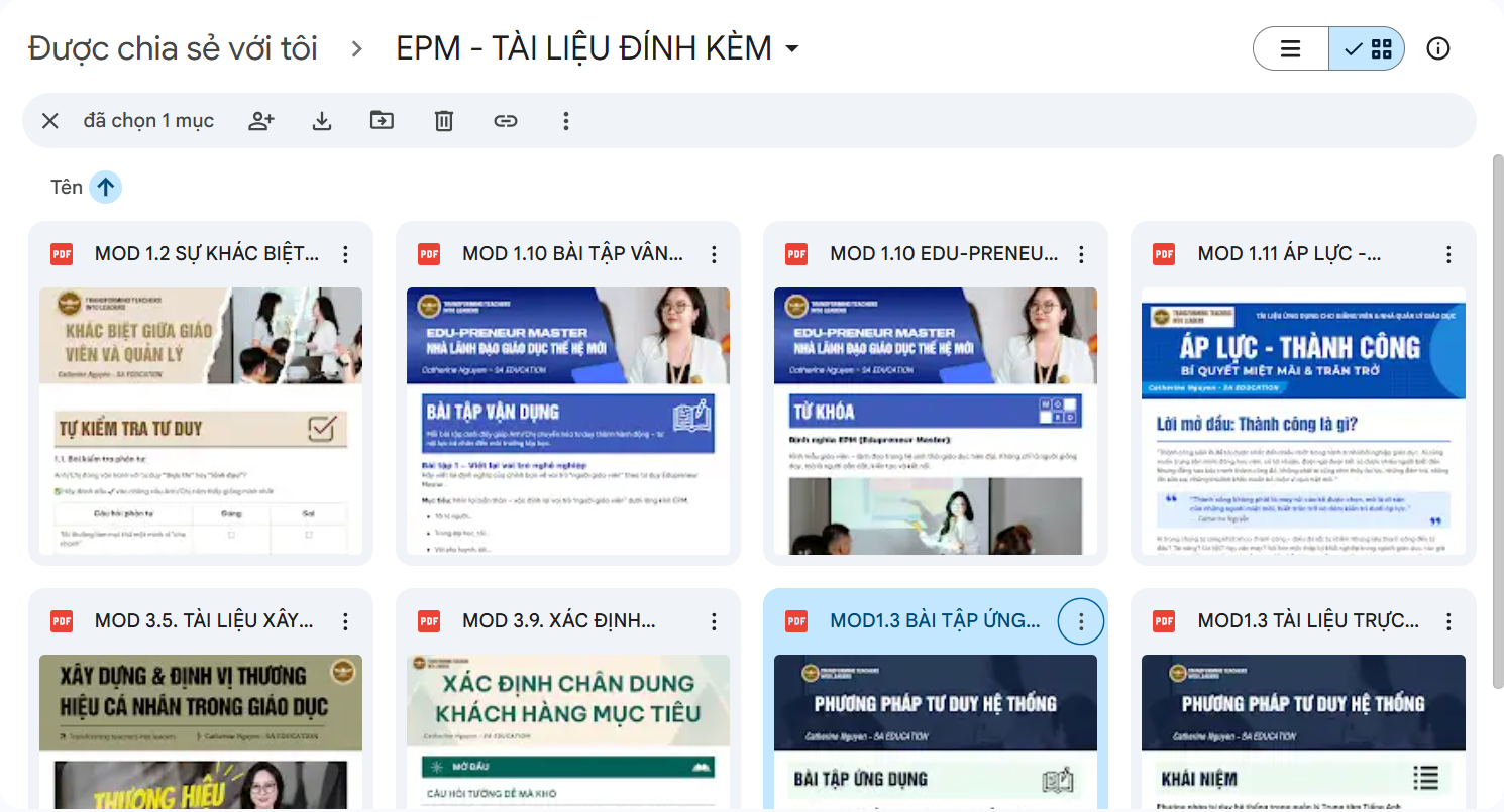 Đào tạo đội ngũ 1